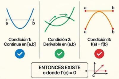Condiciones del teorema de Rolle