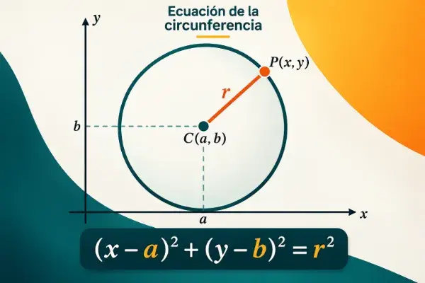 Ejemplo visual de la ecuación de la circunferencia